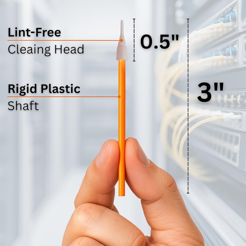Sysotek Fiber Optic Cleaning Swabs - 100 pack - LC 1.25mm - For Cleaning Optical Components. Lint Free Anti-Static Swabs, Cleaning stick for Ports and Adapters, LC Connector Cleaner Tool for Field Use - Image 5